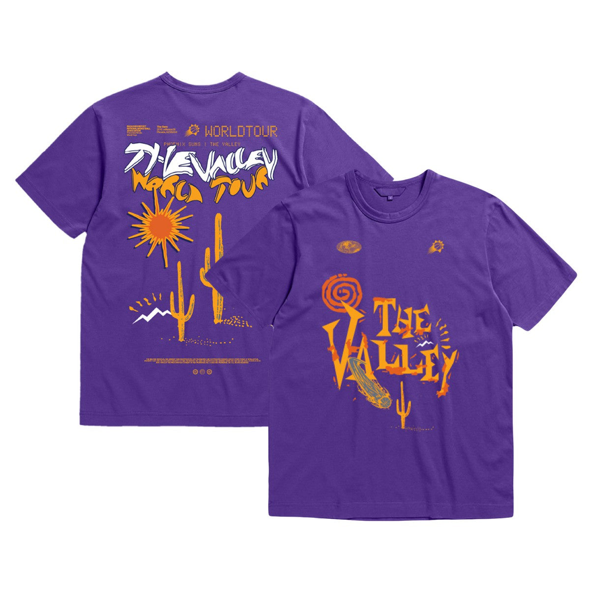 Mitchell & Ness - Phoenix Suns Bleacher Report x  Unisex World Tour T-Shirt - Purple