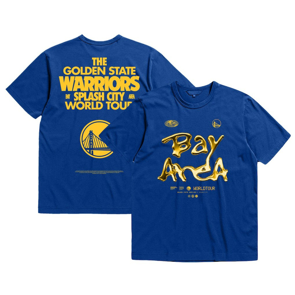 Mitchell & Ness - Golden State Warriors Bleacher Report x  Unisex World Tour T-Shirt - Royal