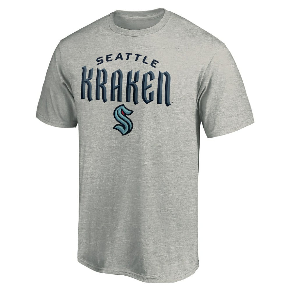 Seattle Kraken Team Lockup T-Shirt Heather Gray