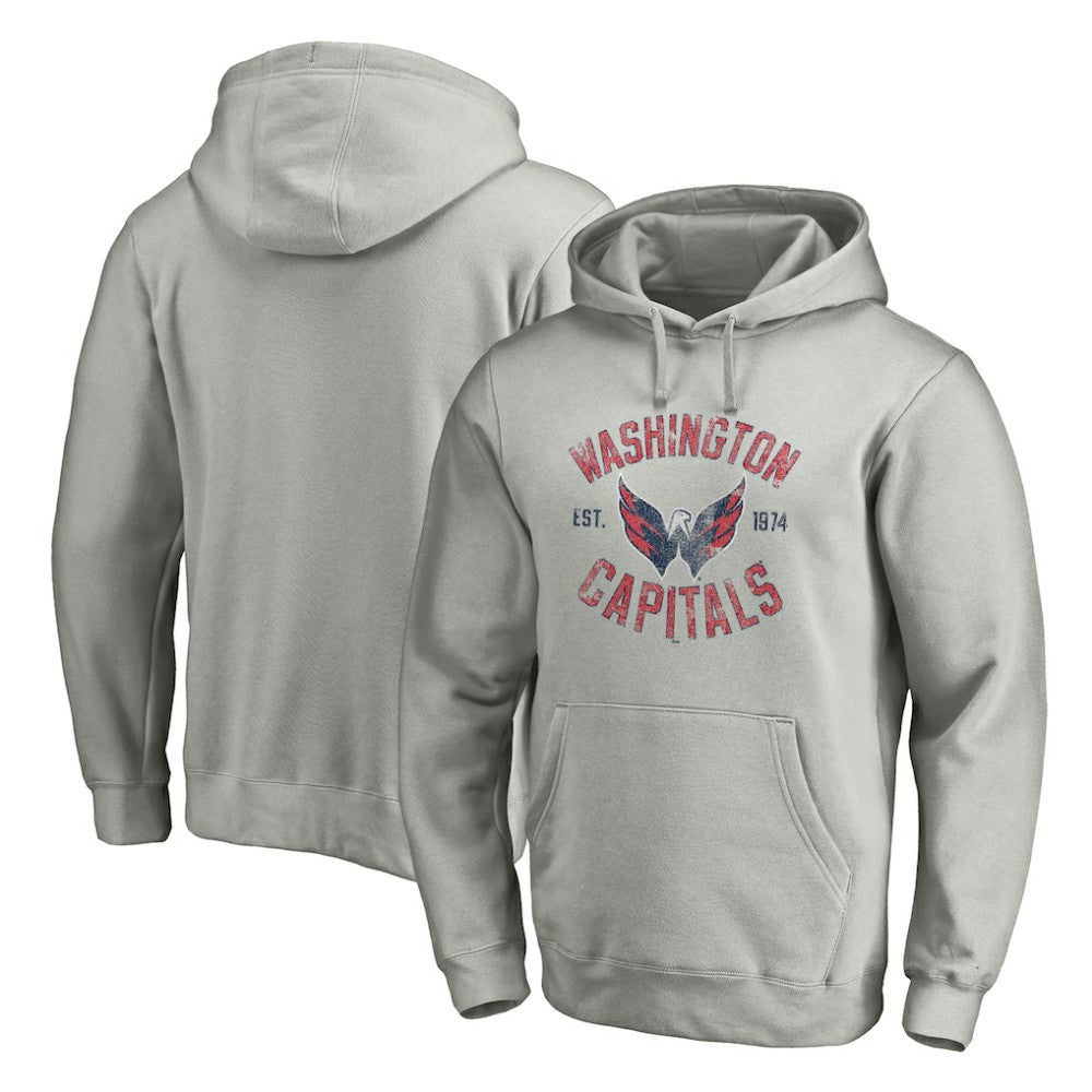 Washington Capitals Heritage Pullover Hoodie Heather Gray
