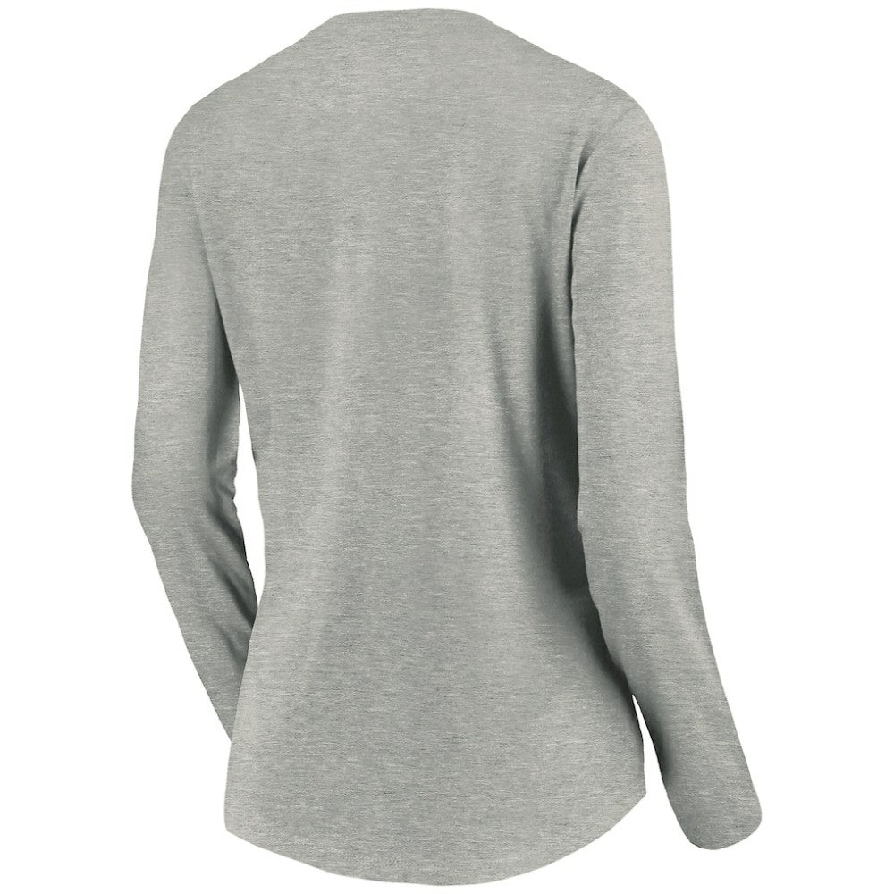 Seattle Kraken Women's Primary Logo V-Neck Long Sleeve T-Shirt Gray