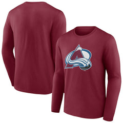 Colorado Avalanche - Primary Logo Long Sleeve T-Shirt Burgundy