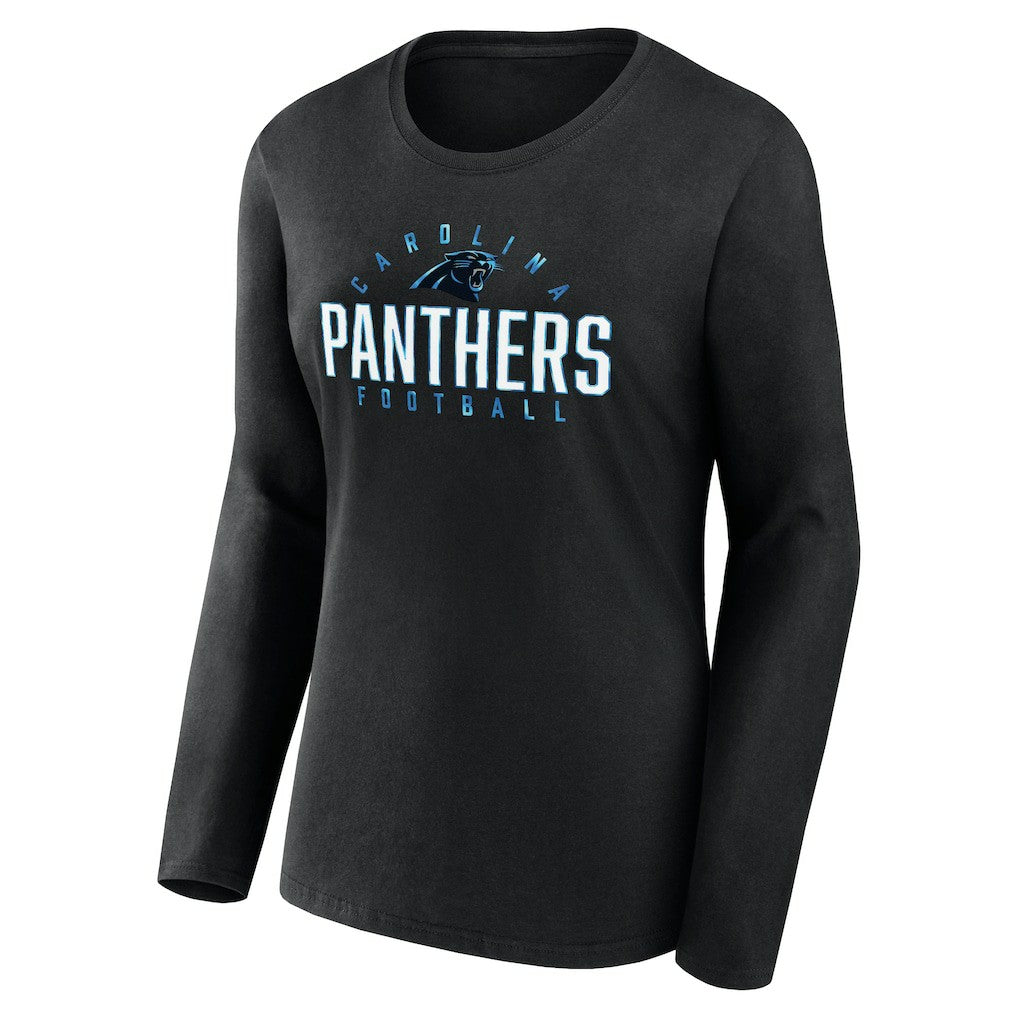 Carolina Panthers Women's Plus Size Foiled Play Long Sleeve T-Shirt Black - Fanatics
