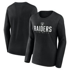 Las Vegas Raiders Women's Plus Size Foiled Play Long Sleeve T-Shirt Black - Fanatics