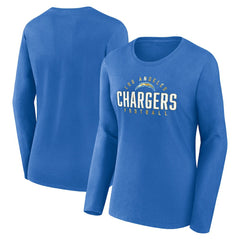Los Angeles Chargers Women's Plus Size Foiled Play Long Sleeve T-Shirt Powder Blue - Fanatics