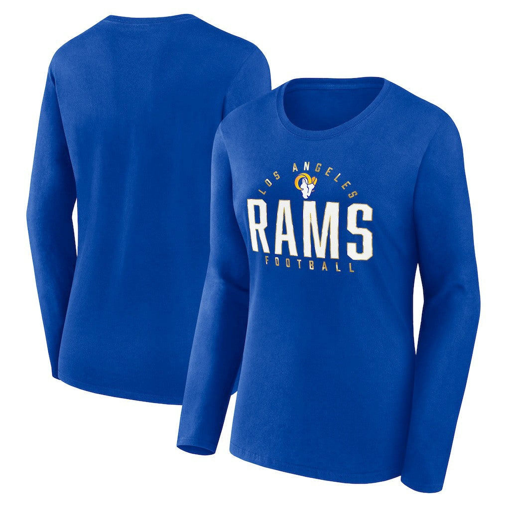 Los Angeles Rams Women's Plus Size Foiled Play Long Sleeve T-Shirt Royal - Fanatics