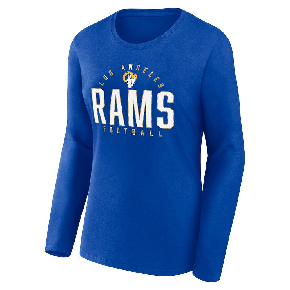 Los Angeles Rams Women's Plus Size Foiled Play Long Sleeve T-Shirt Royal - Fanatics