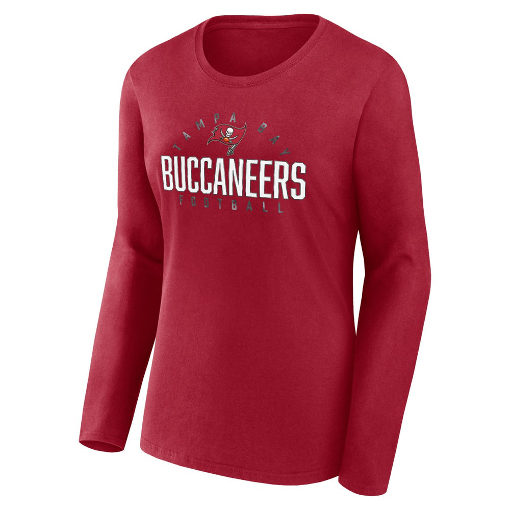 Tampa Bay Buccaneers Women's Plus Size Foiled Play Long Sleeve T-Shirt Red - Fanatics