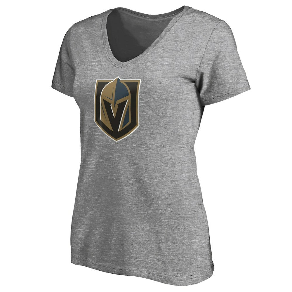 Vegas Golden Knights Women's Primary Logo V-Neck T-Shirt Gray
