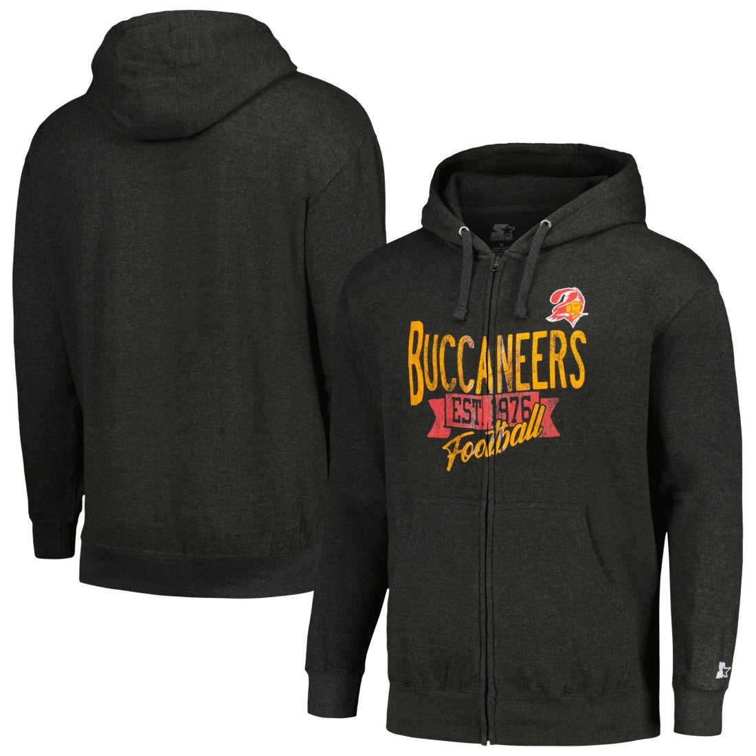 Tampa Bay Buccaneers Starter Gridiron Classics Post Season Full-Zip Hoodie Charcoal - NFL
