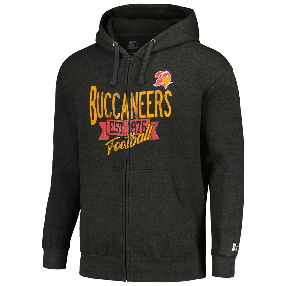Tampa Bay Buccaneers Starter Gridiron Classics Post Season Full-Zip Hoodie Charcoal - NFL
