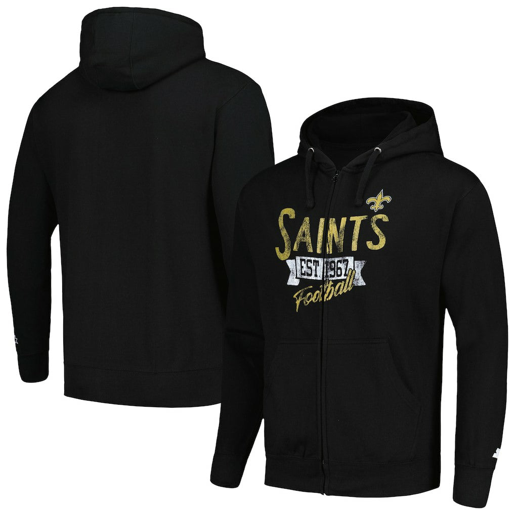 New Orleans Saints Starter Domestic Post Season Full-Zip Hoodie Black - NFL