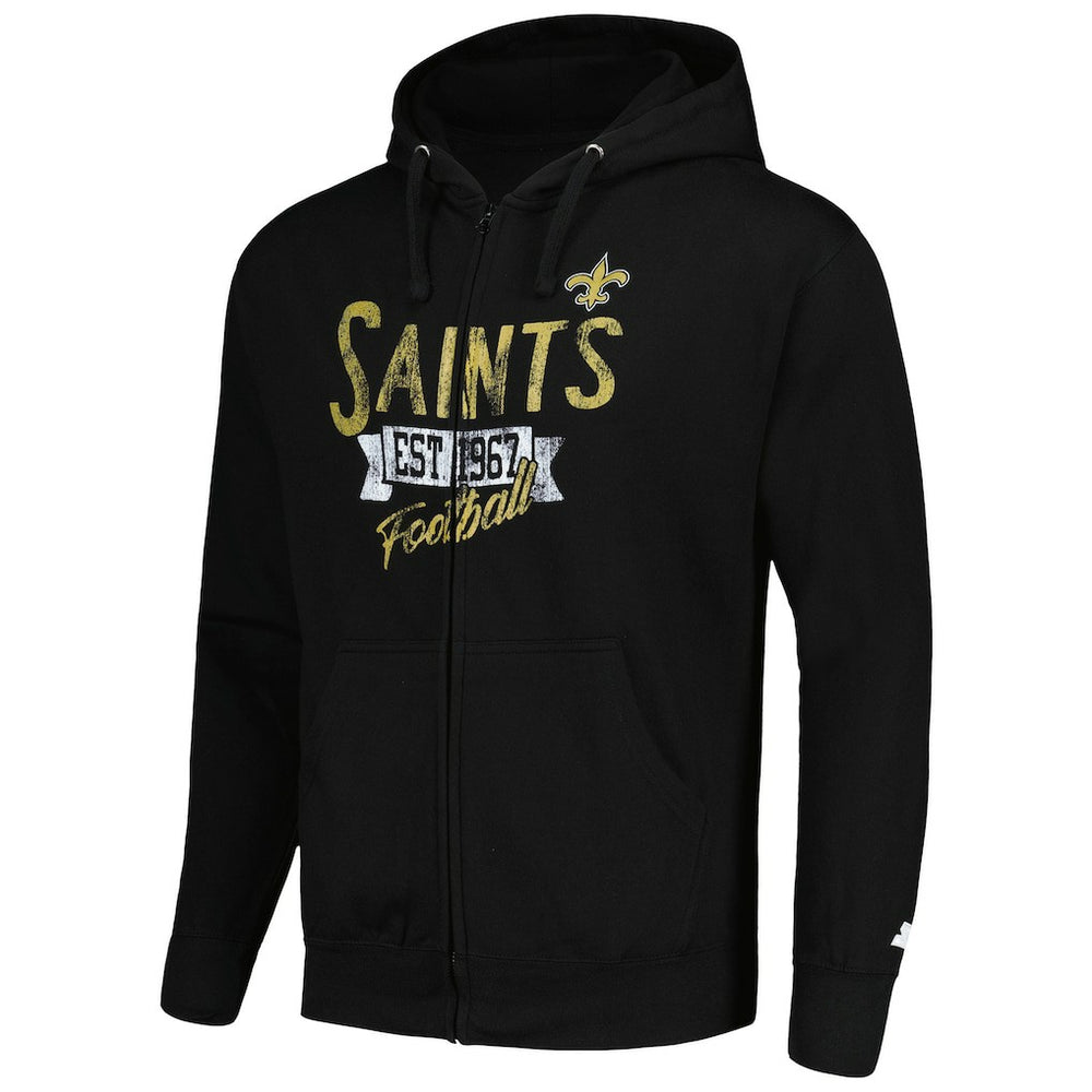 New Orleans Saints Starter Domestic Post Season Full-Zip Hoodie Black - NFL