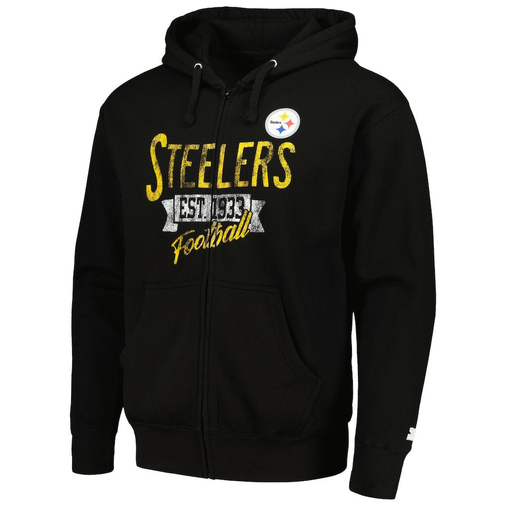 Pittsburgh Steelers Starter Domestic Post Season Full-Zip Hoodie Black - NFL