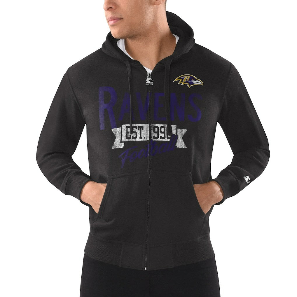 Baltimore Ravens Starter Domestic Post Season Full-Zip Hoodie Black - NFL