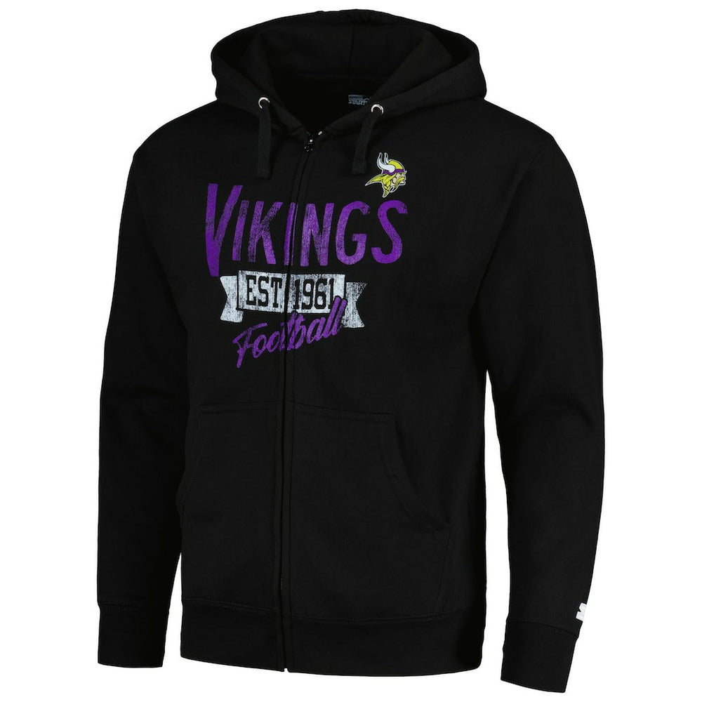 Minnesota Vikings Starter Domestic Post Season Full-Zip Hoodie Black - NFL