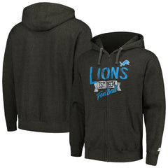 Detroit Lions Starter Domestic Post Season Full-Zip Hoodie Charcoal - NFL