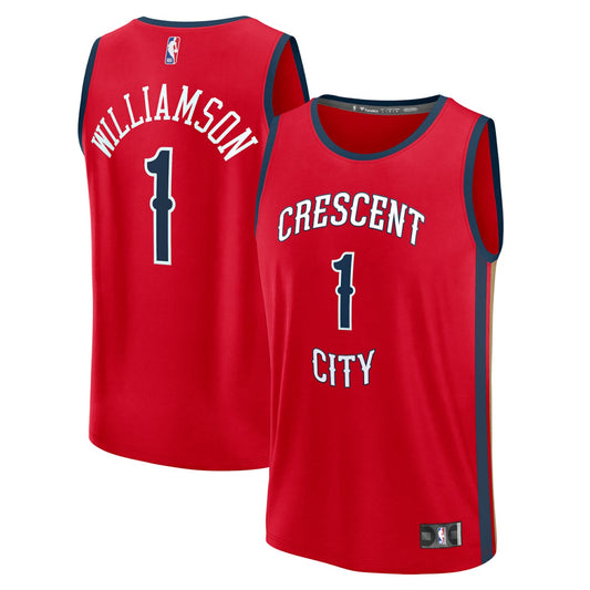 Zion Williamson New Orleans Pelicans Youth Fast Break Player Jersey - Statement Edition - Red | NBA Jerseys