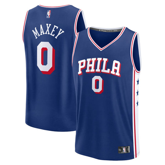 Tyrese Maxey Philadelphia 76ers Fast Break Replica Jersey - Icon Edition - Royal | NBA Jerseys