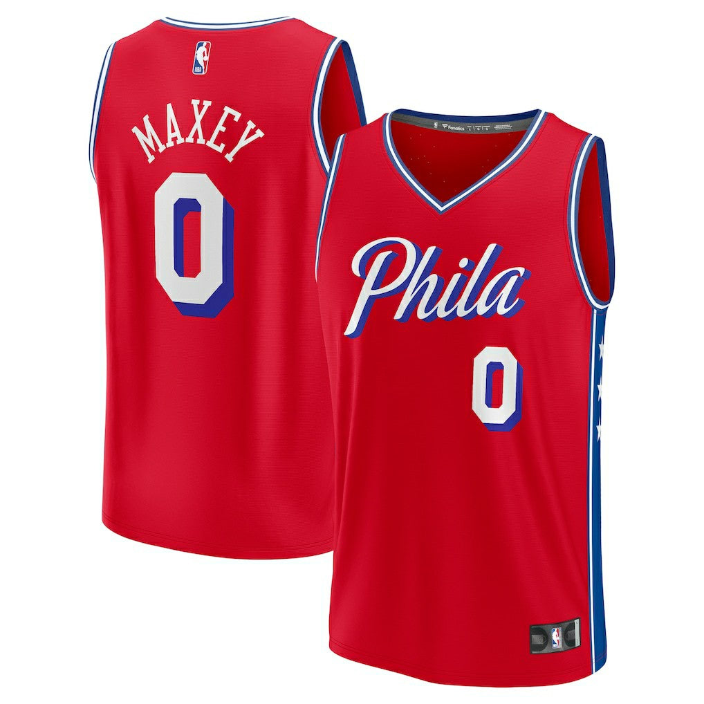 Fanatics - Tyrese Maxey Philadelphia 76ers Fast Break Replica Player Jersey - Statement Editi- Red