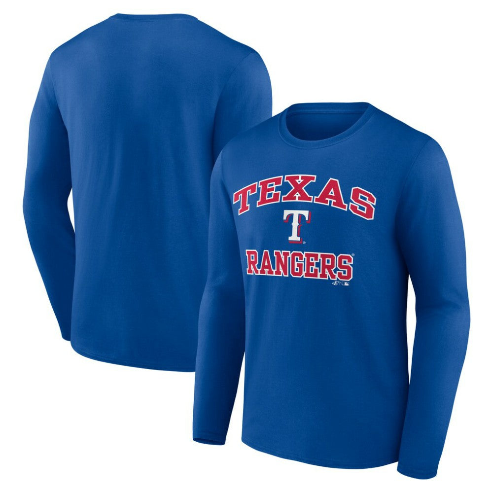 Texas Rangers Logo Athletic Heart & Soul Long Sleeve T-Shirt for sale