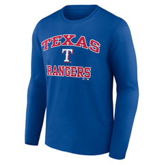 Texas Rangers Logo Athletic Heart & Soul Long Sleeve T-Shirt for sale