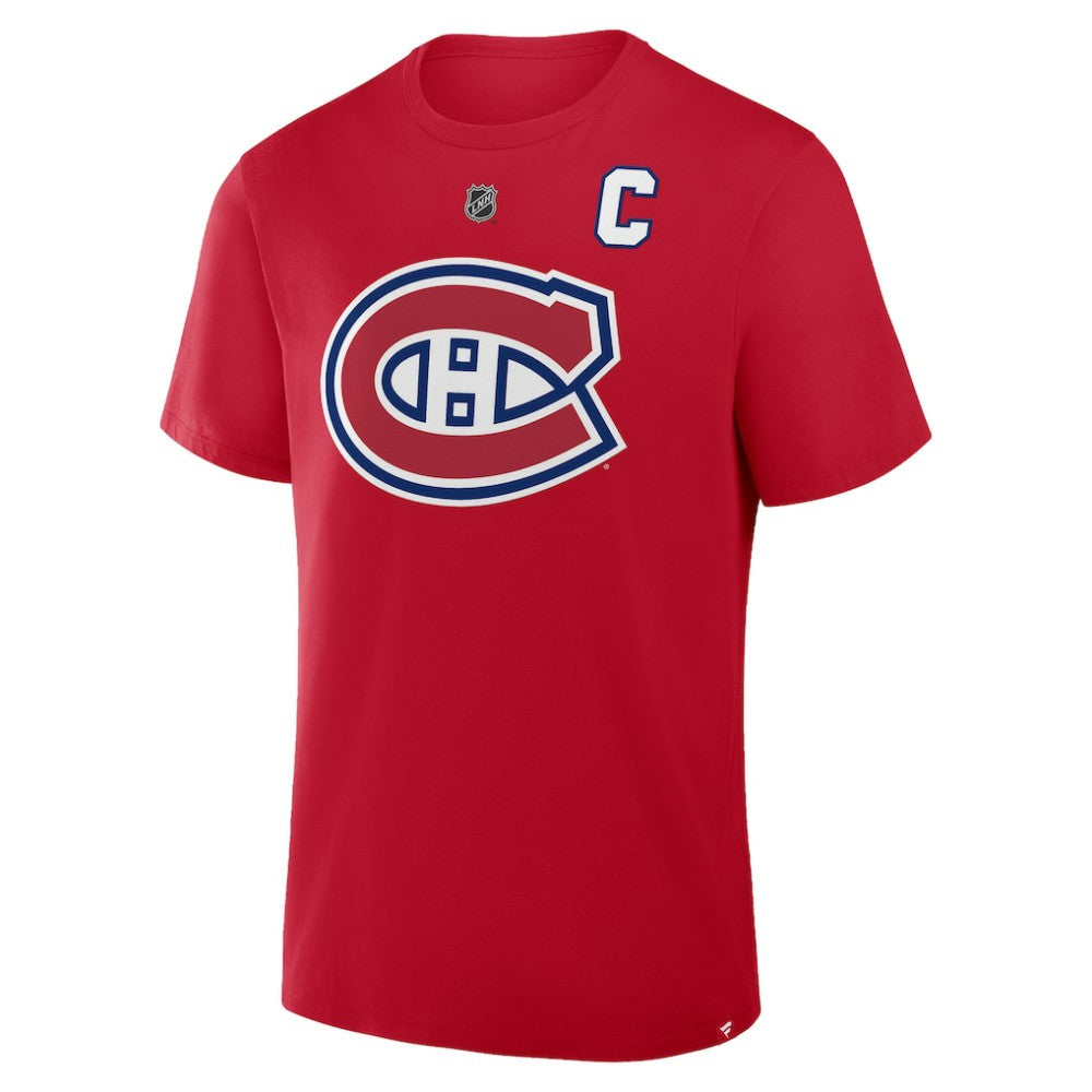Nick Suzuki Montreal Canadiens - Fanatics Authentic Stack Name & Number T-Shirt Red