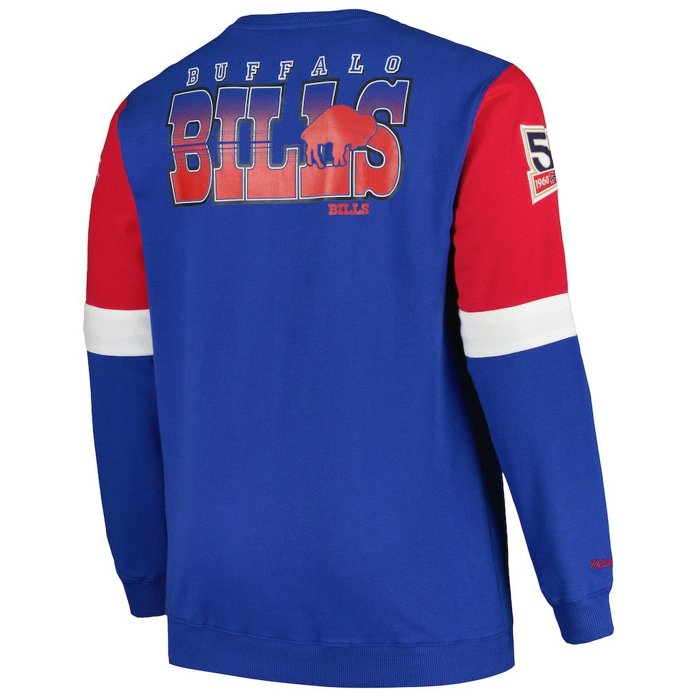 Buffalo Bills Big & Tall Fleece Pullover Sweatshirt Royal - Mitchell & Ness