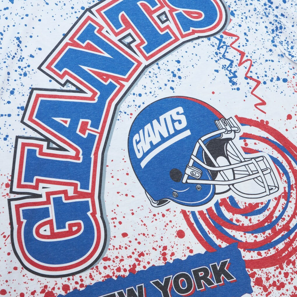 New York Giants Big & Tall Allover Print T-Shirt White - Mitchell & Ness