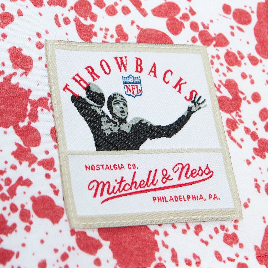 New York Giants Big & Tall Allover Print T-Shirt White - Mitchell & Ness