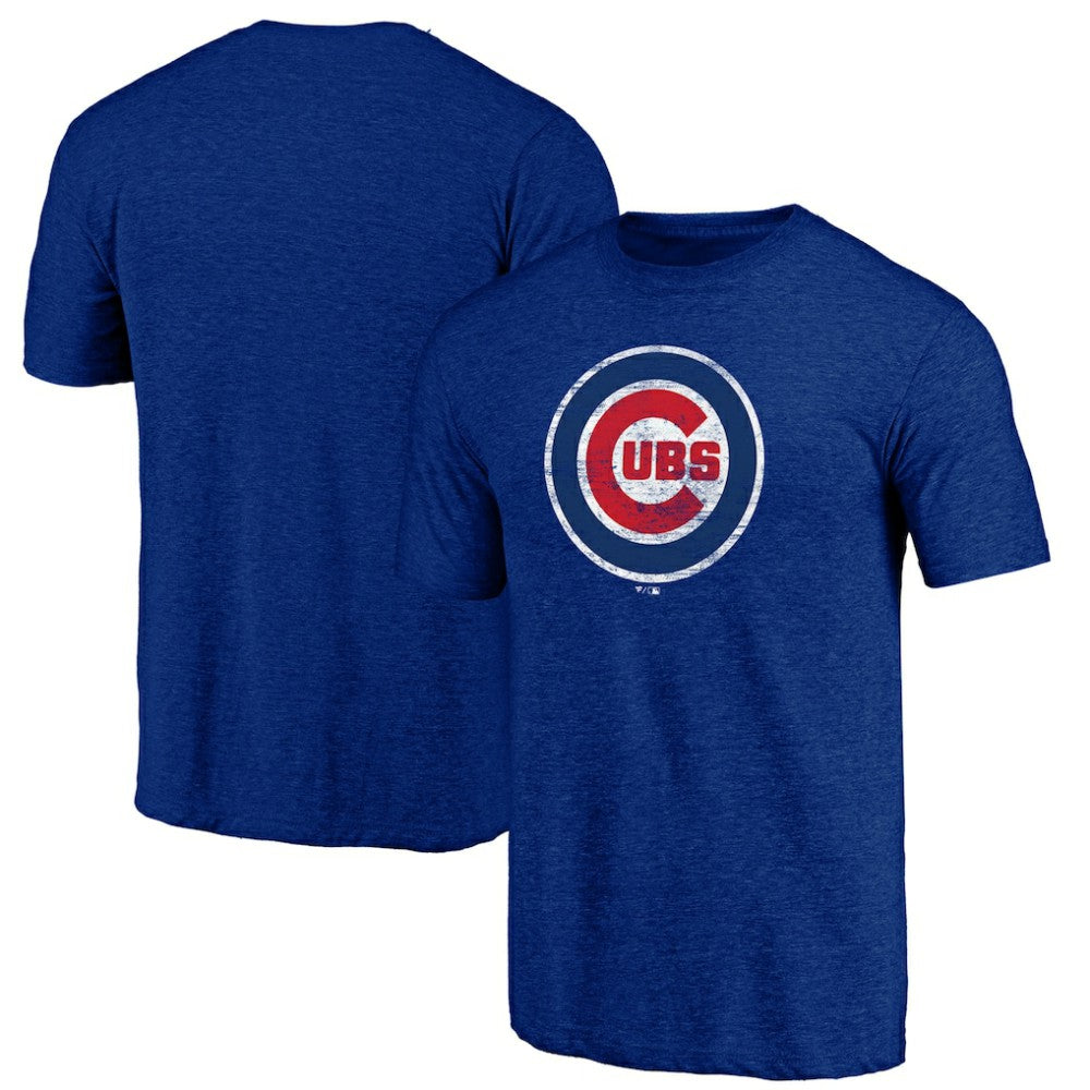 Chicago Cubs Official Logo Tri-Blend T-Shirt On Sale