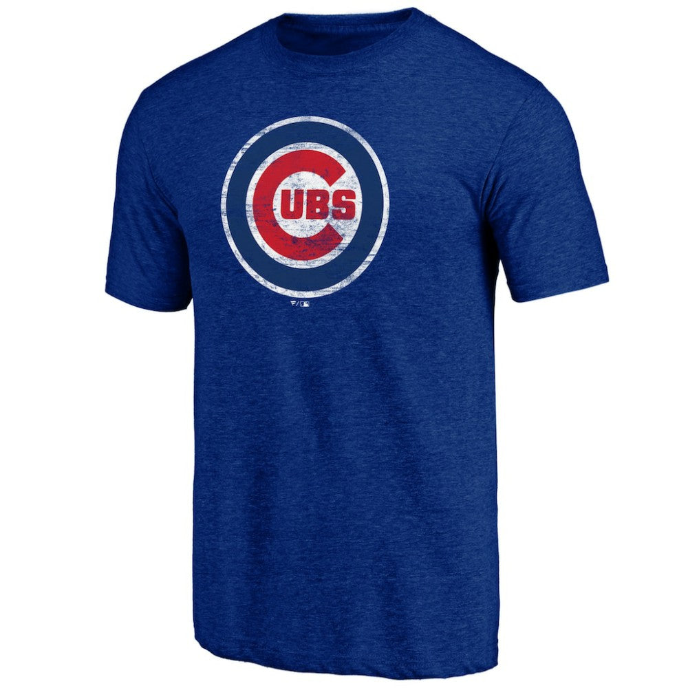 Chicago Cubs Official Logo Tri-Blend T-Shirt On Sale