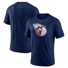 Cleveland Guardians Official Logo Tri-Blend T-Shirt On Sale