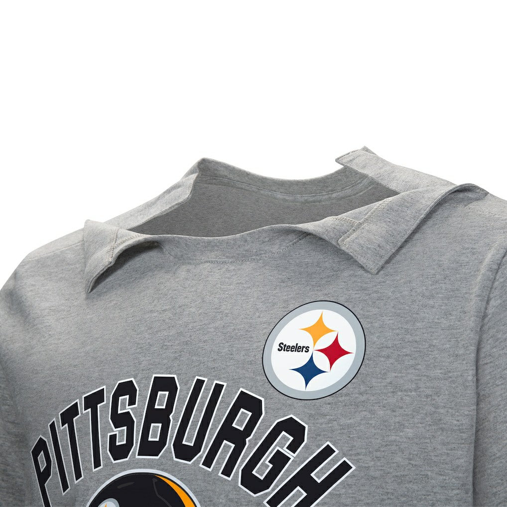 Pittsburgh Steelers Tackle Adaptive T-Shirt Gray - NFL