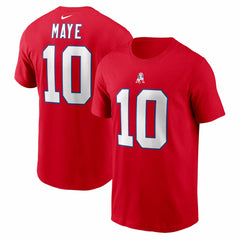 Drake Maye New England Patriots Name & Number T-Shirt Red - Nike