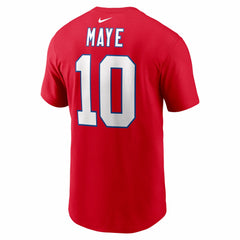 Drake Maye New England Patriots Name & Number T-Shirt Red - Nike