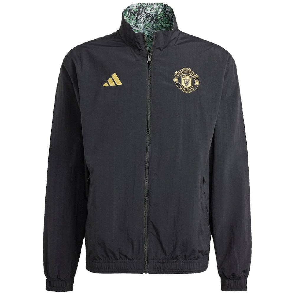 Adidas Manchester United x Stone Roses Originals 2023/24 Reversible Anthem Full-Zip Jacket - Black