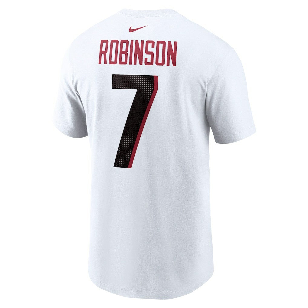 Bijan Robinson Atlanta Falcons Player Name & Number T-Shirt White - Nike