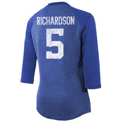 Anthony Richardson Indianapolis Colts Majestic Threads Women's Player Name & Number Tri-Blend 3/4-Sleeve Fitted T-Shirt Royal - NFL