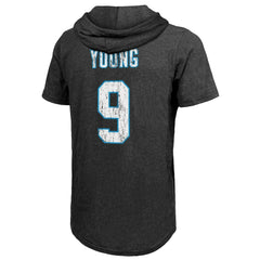 Bryce Young Carolina Panthers Majestic Threads Player Name & Number Tri-Blend Slim Fit Hoodie T-Shirt Black - NFL