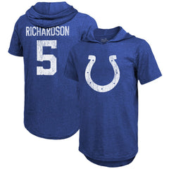 Anthony Richardson Indianapolis Colts Majestic Threads Player Name & Number Tri-Blend Slim Fit Hoodie T-Shirt Royal - NFL