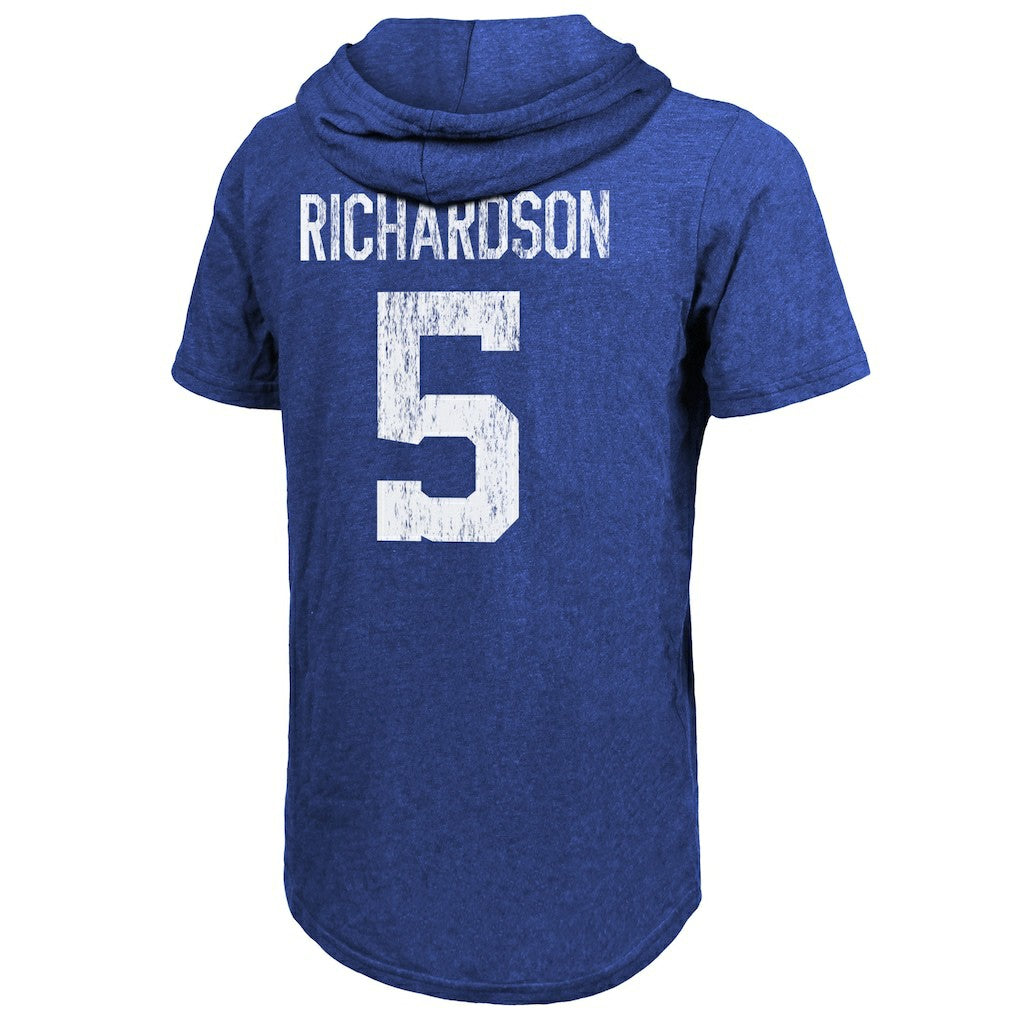Anthony Richardson Indianapolis Colts Majestic Threads Player Name & Number Tri-Blend Slim Fit Hoodie T-Shirt Royal - NFL