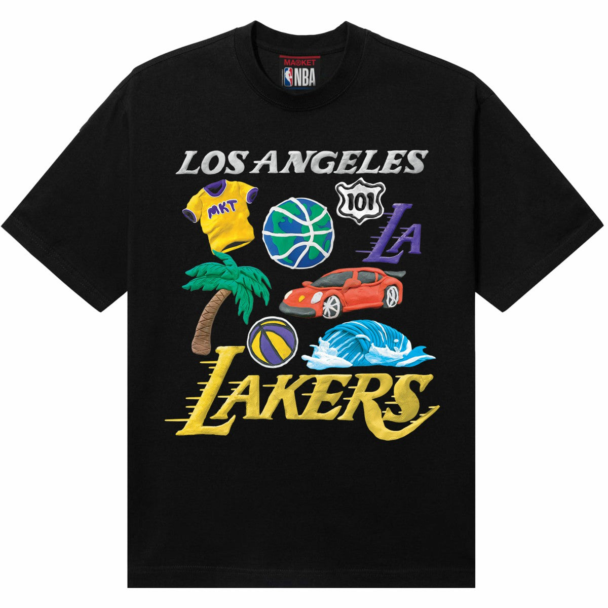 NBA - Los Angeles Lakers NBA x MARKET Unisex Claymation T-Shirt - Black