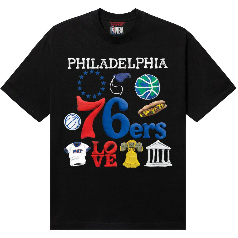 NBA - Philadelphia 76ers NBA x MARKET Unisex Claymation T-Shirt - Black