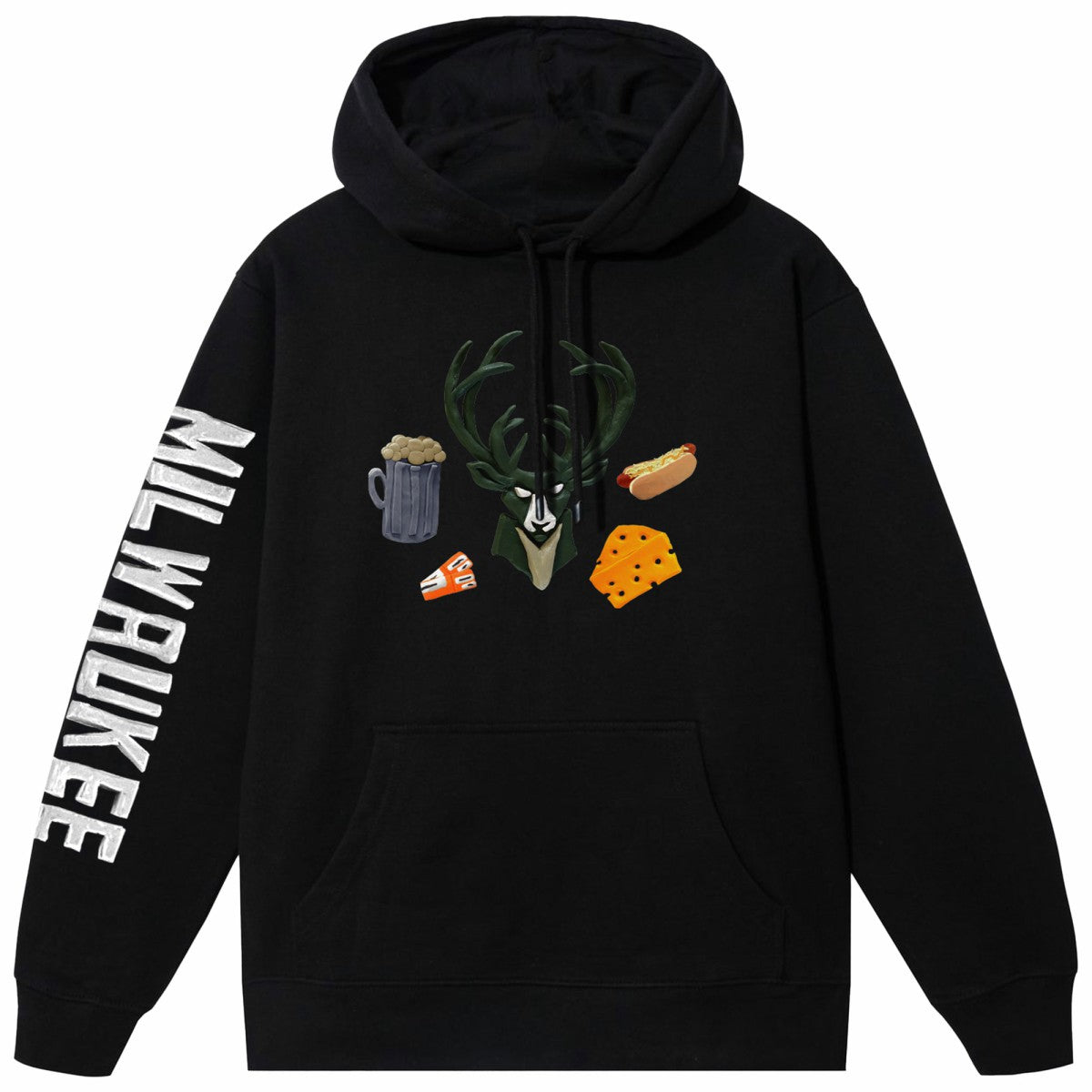 NBA - Milwaukee Bucks NBA x MARKET Unisex Claymation Pullover Hoodie - Black