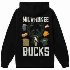 NBA - Milwaukee Bucks NBA x MARKET Unisex Claymation Pullover Hoodie - Black