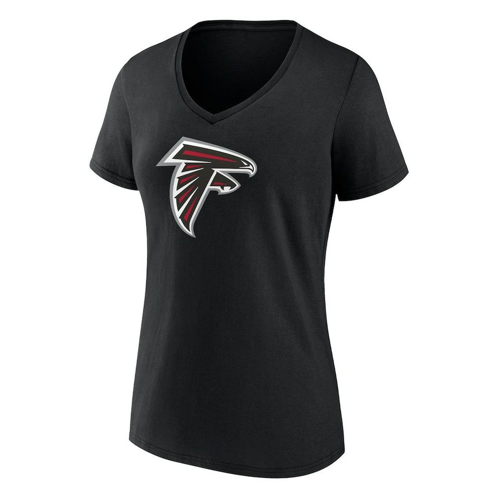 Bijan Robinson Atlanta Falcons Women's Icon Name & Number V-Neck T-Shirt Black - Fanatics