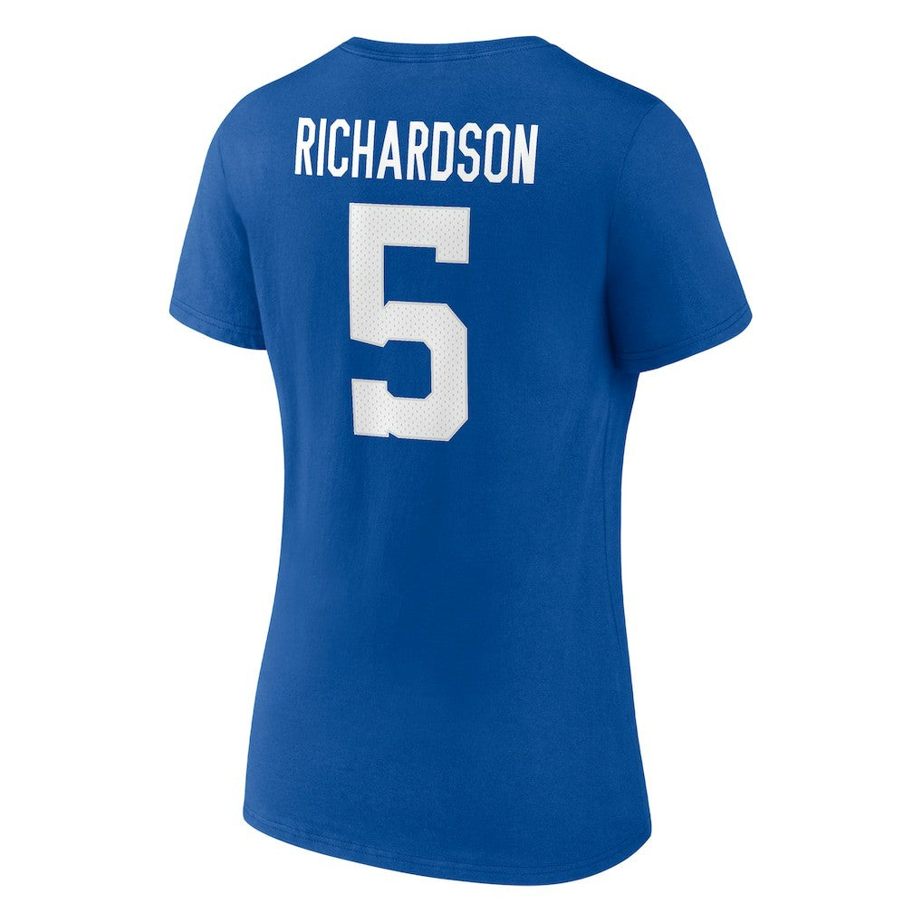 Anthony Richardson Indianapolis Colts Women's Icon Name & Number V-Neck T-Shirt Royal - Fanatics