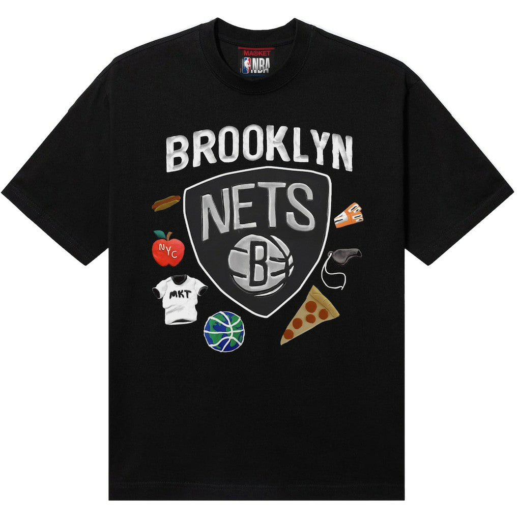 NBA - Brooklyn Nets NBA x MARKET Unisex Claymation T-Shirt - Black