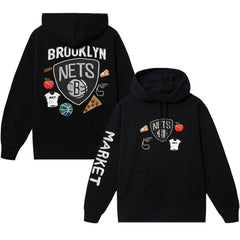 NBA - Brooklyn Nets NBA x MARKET Unisex Claymation Pullover Hoodie - Black
